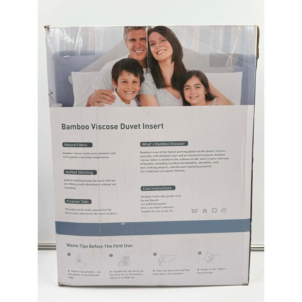 Yuurom Duvet Insert Queen Size Bamboo Viscose Shell Down Alternative‎ Filling - Picture 5 of 9